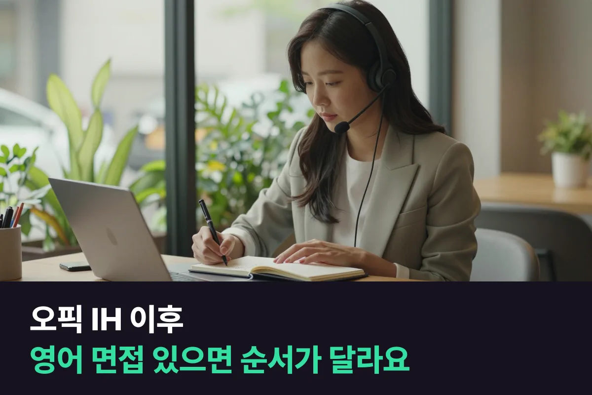 오픽 IH 이후 취준생이 지원 회사의 영어 면접 여부에 따라 영어인터뷰 과정과 비즈니스 과정 순서를 정하는 법
