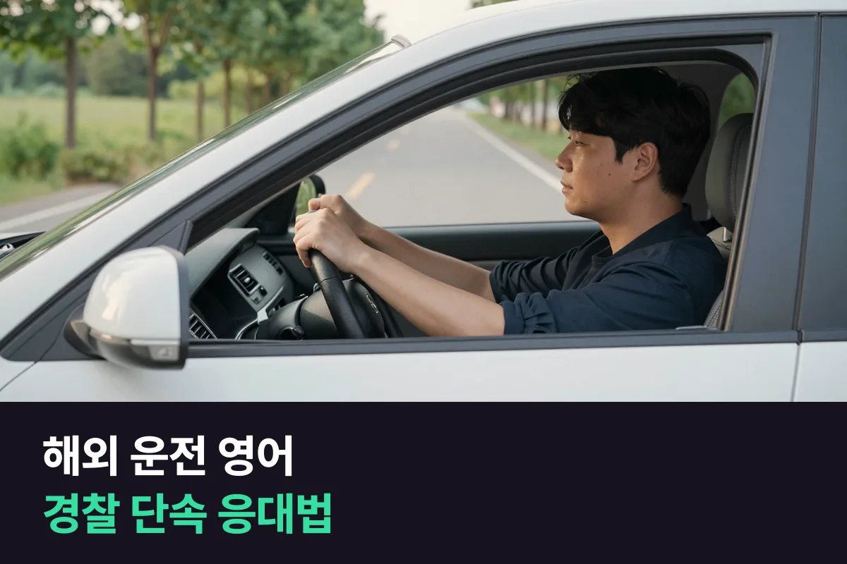 해외에서 렌터카를 몰다 경찰이 차를 세웠을 때 차분하게 응대하는 해외 운전 영어