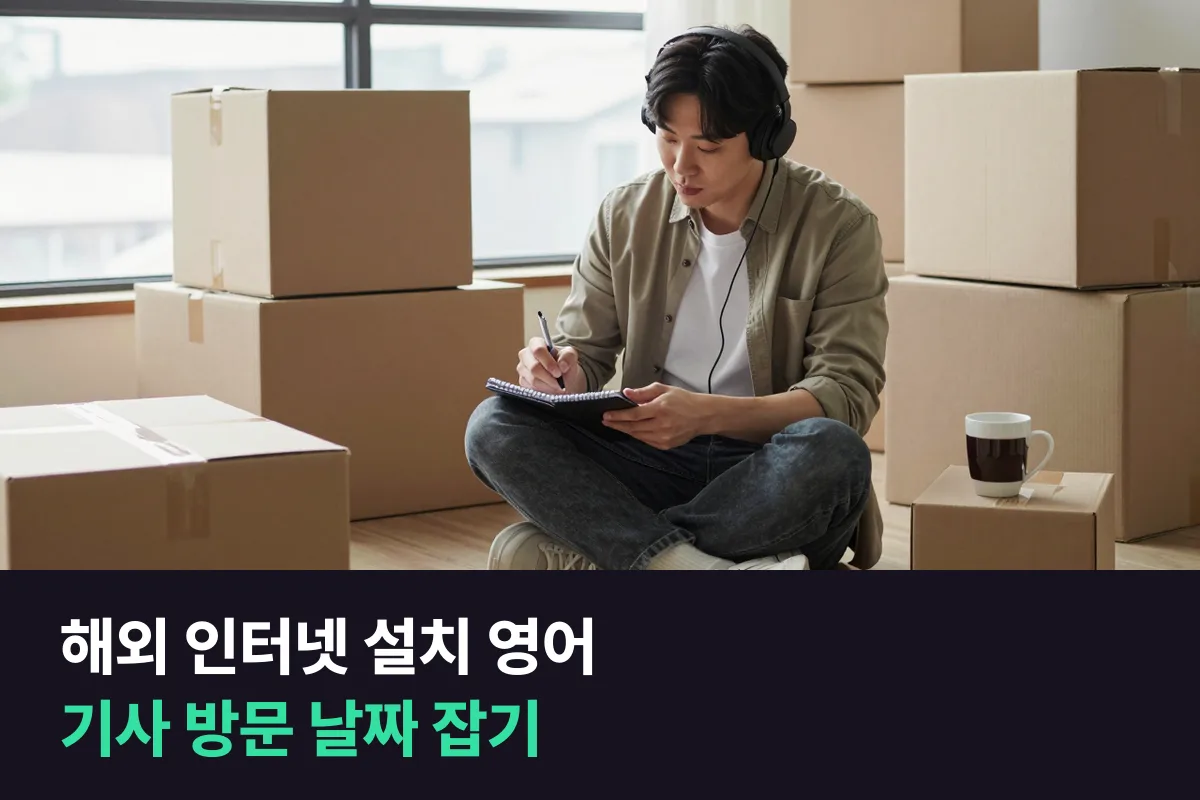 해외 인터넷 설치 영어 통화는 '주소 확인 → 요금제 → 설치 날짜' 순서로 준비하면 돼요