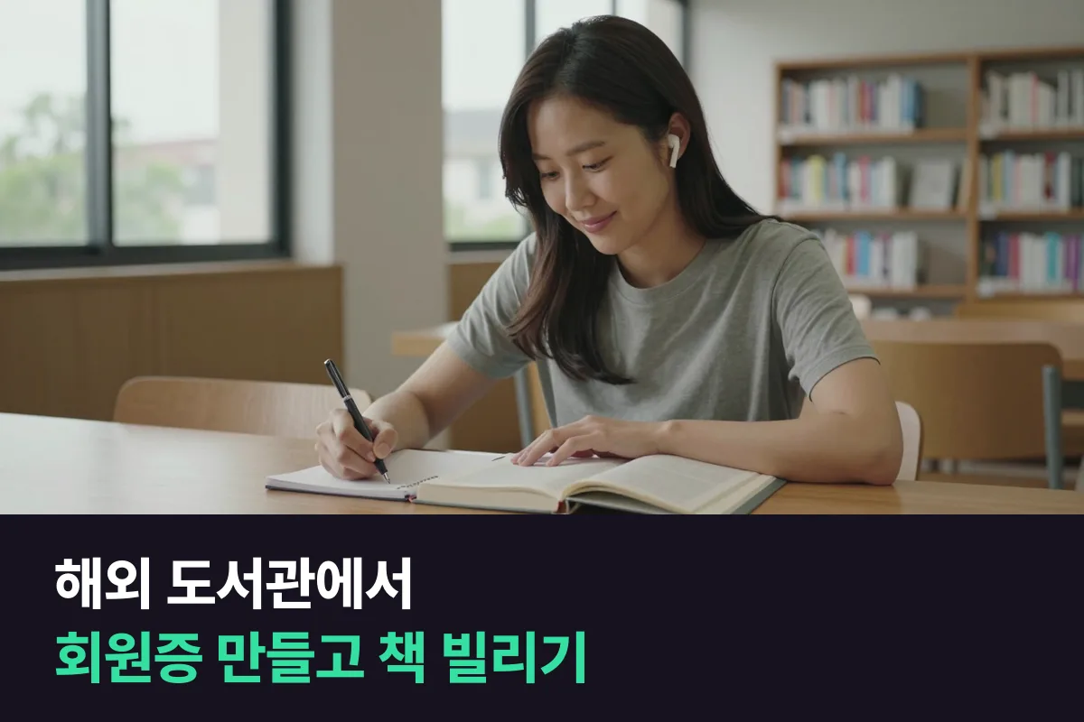 해외 도서관에서 회원증을 만들고 책을 빌리는 영어 표현