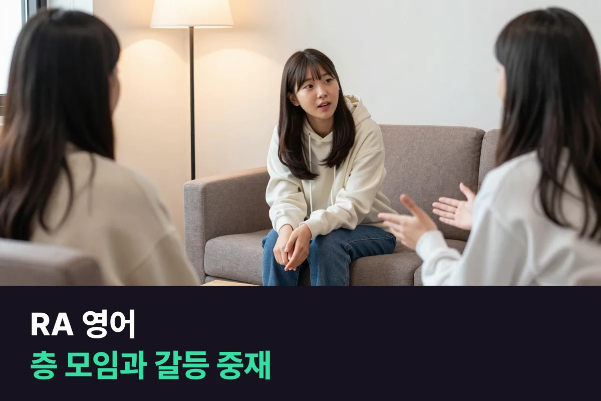 해외 대학 기숙사 RA로 뽑힌 유학생은 생활 안내와 갈등 중재 영어를 어떻게 준비할까요?
