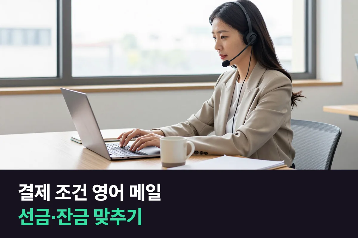 해외 거래처와 선금·잔금 비율과 시점을 맞추는 결제 조건 영어 메일 예문