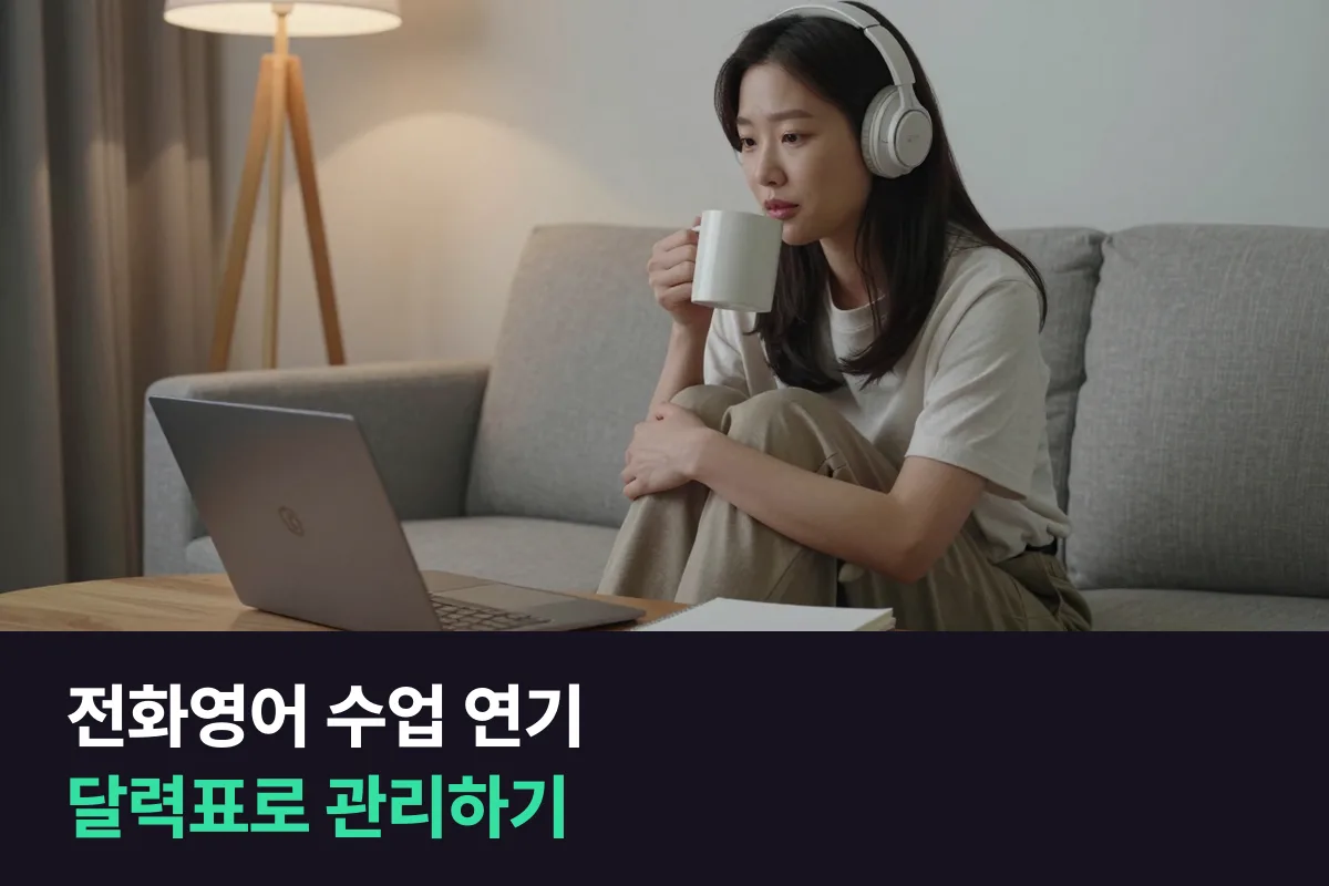 전화영어 수업 연기와 셀프 변경, 달력표 하나로 관리하기