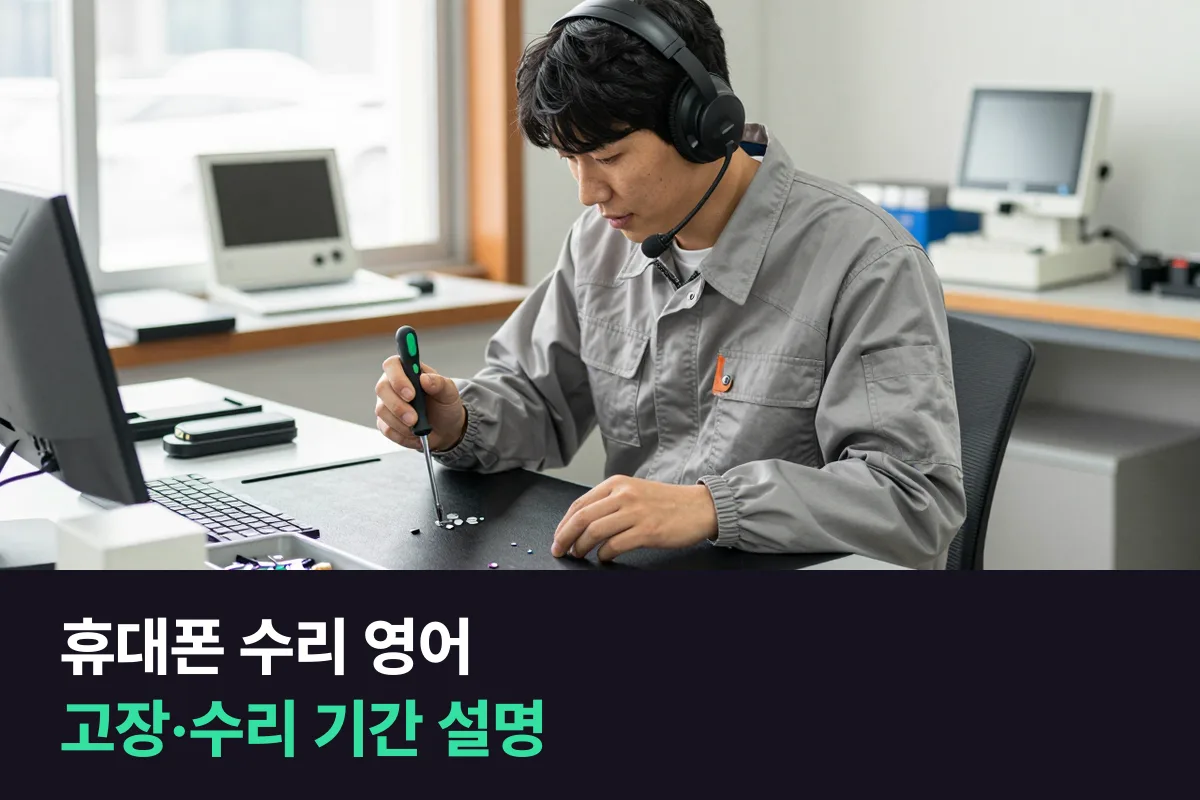 휴대폰 수리점 기사님, 외국인 손님에게 고장과 수리 기간을 영어로 어떻게 말하나요?