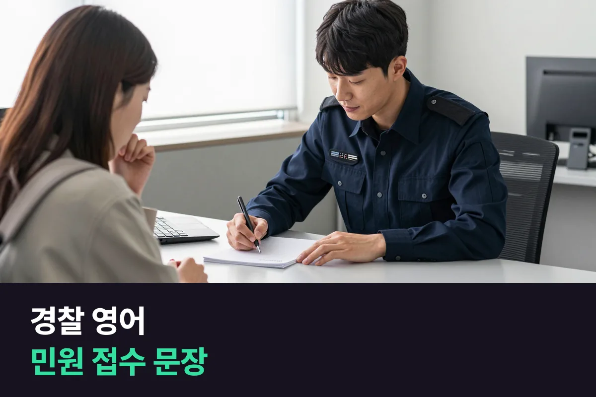 외국인 민원인을 응대하는 경찰관, 영어는 '접수 순서'대로 준비해요