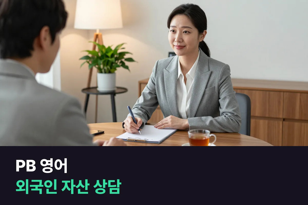 외국인 고객의 자산 상담을 맡은 은행 PB가 쓰는 상담 영어를 상담 순서대로 정리했어요