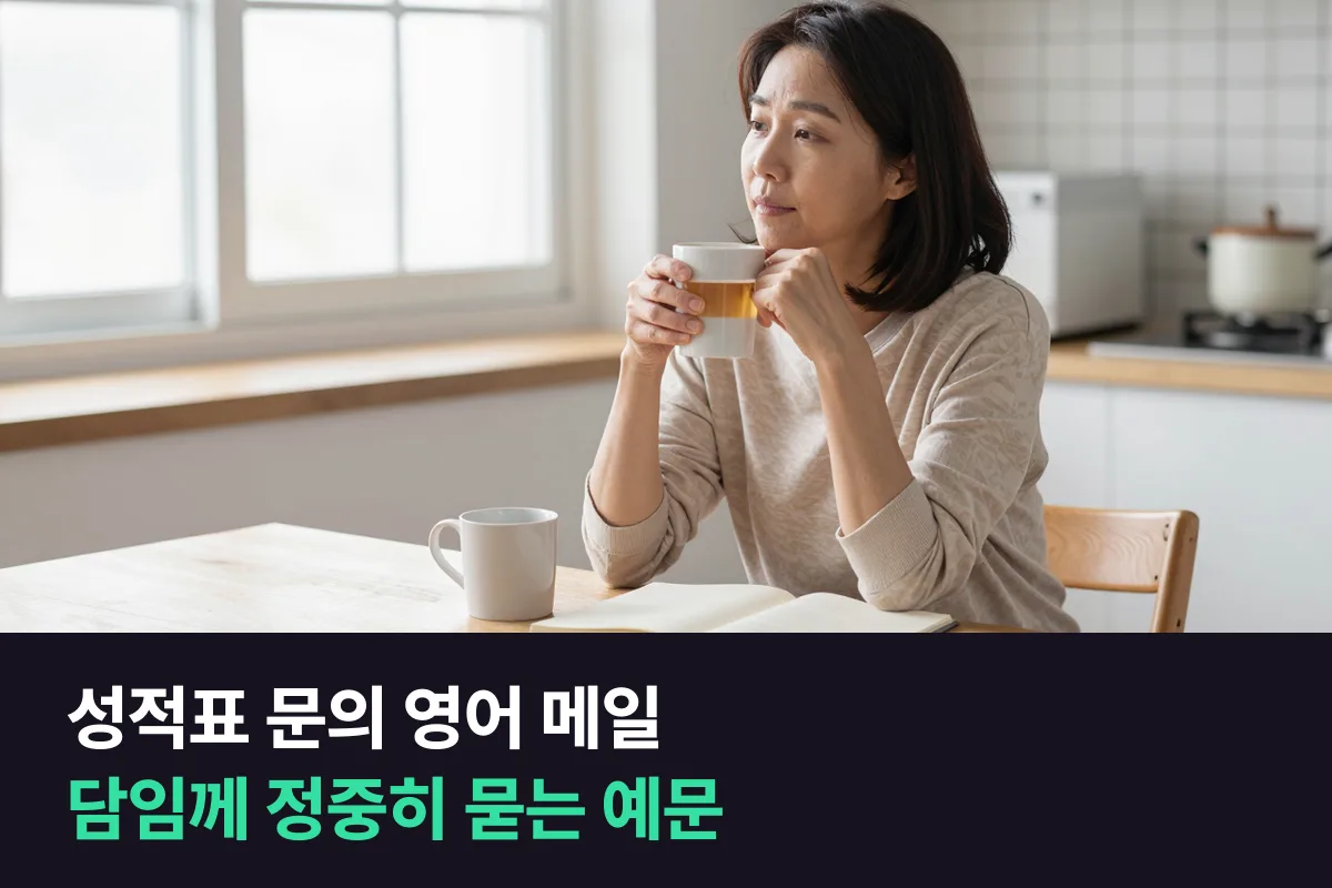 해외 학교 성적표를 받고 담임 선생님께 궁금한 점을 묻는 영어 메일, 이 순서로 쓰면 돼요