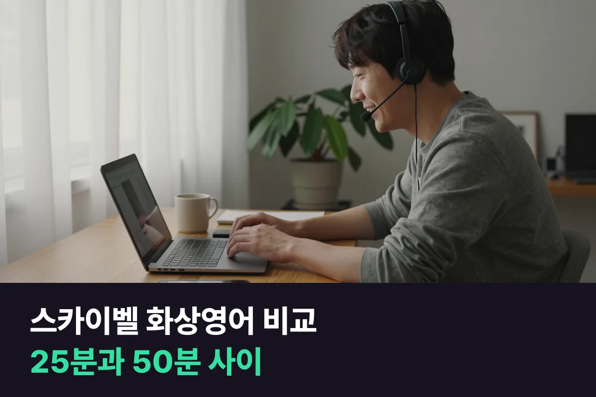 스카이벨 화상영어 비교: 25분이냐 50분이냐에 따라 갈려요