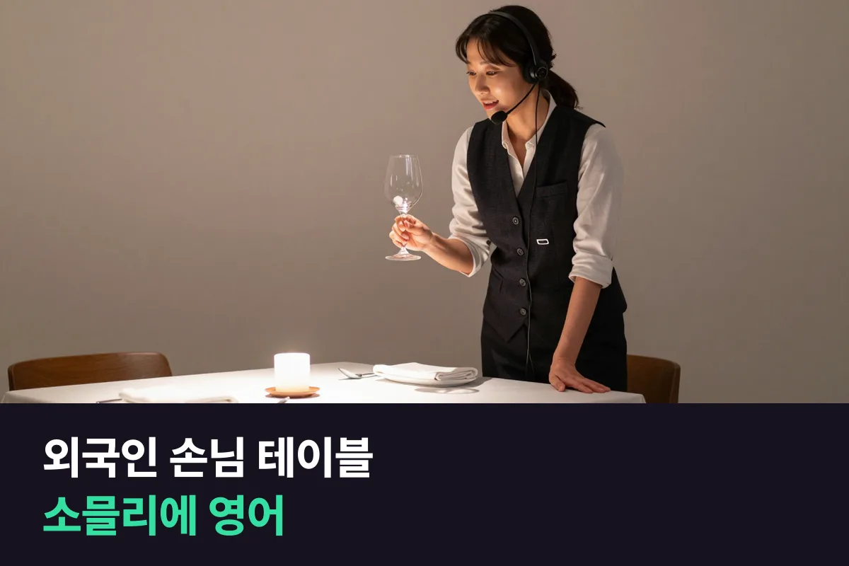 외국인 손님 테이블을 맡은 소믈리에의 영어: 와인·전통주 설명과 음식 짝 추천