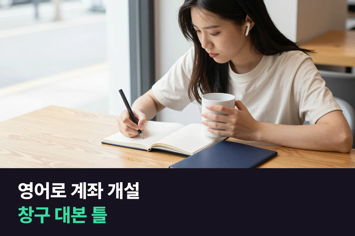 영어로 계좌 개설: 은행 창구 대화를 순서대로 적은 대본 틀