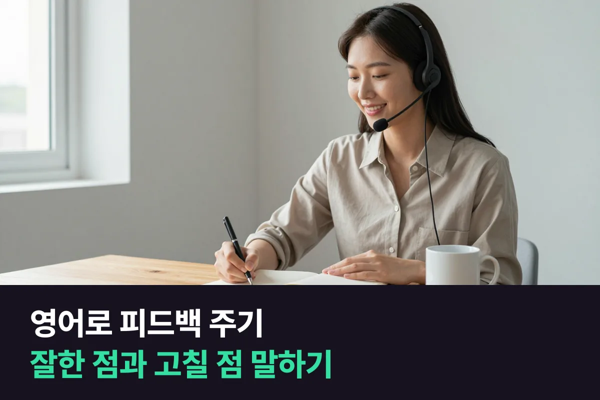 영어로 피드백 주기: 팀원에게 잘한 점과 고칠 점을 말하는 네 단계 문장 틀