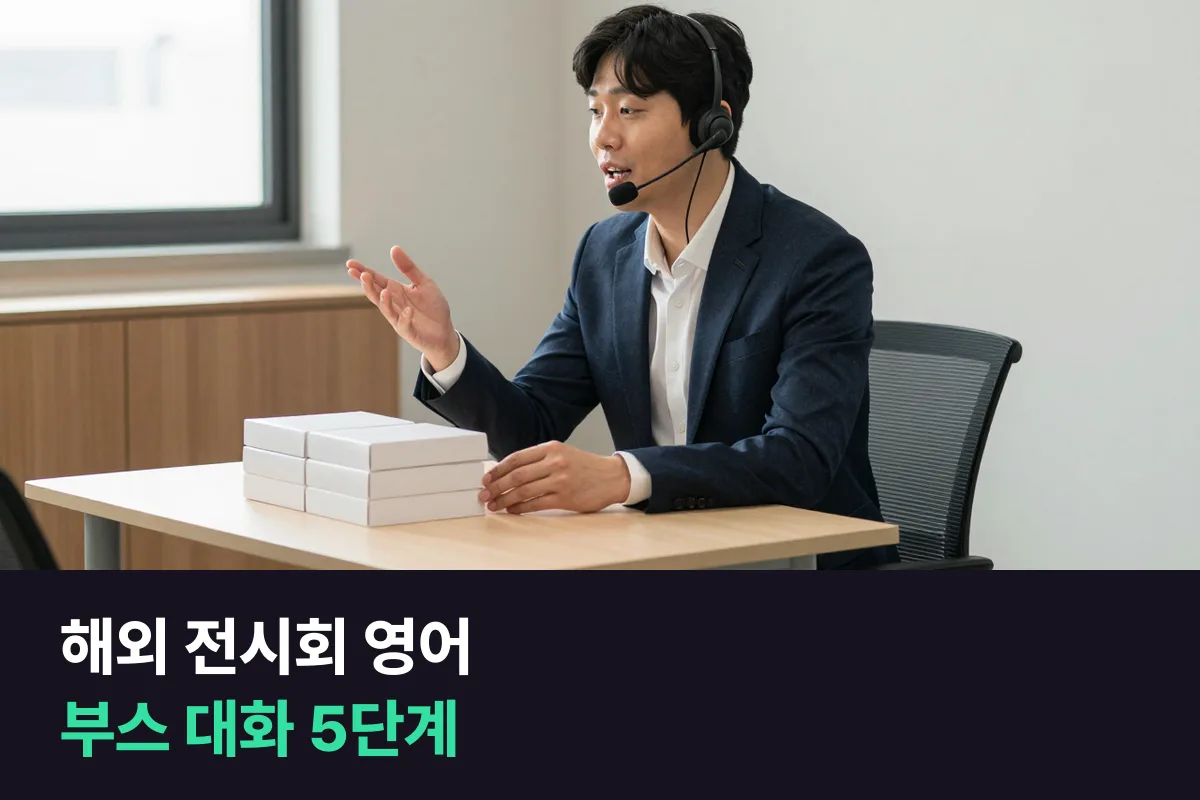 전시회 영어: 해외 박람회 부스 대화를 5단계로 나눠 연습하세요