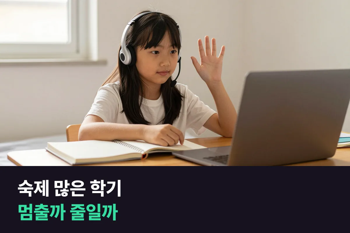학원 숙제가 많은 학기, 초등 고학년 화상영어를 일시정지할지 주2회로 줄일지 정리했어요