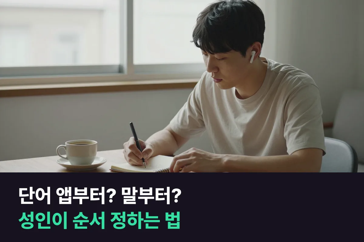 영어 단어 앱과 1:1 말하기 수업, 단어부터 할지 말부터 할지 어떻게 정할까요?
